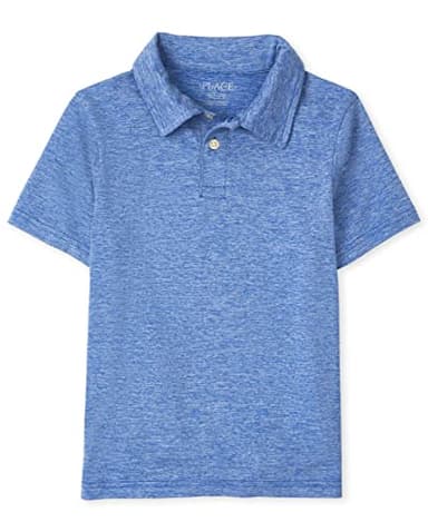 The Children's Place Boys Short Sleeve Performance Polo Shirt, Renew Blue, X-Small US - Image 1