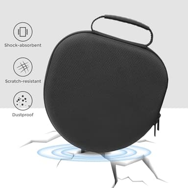 ProCase Hard Case for AirPods Max, Travel Carrying Headphone Case with Silicone Earpad Cover & Mesh Pocket, AirPods Max Protective Portable Storage Bag -Black - Image 5