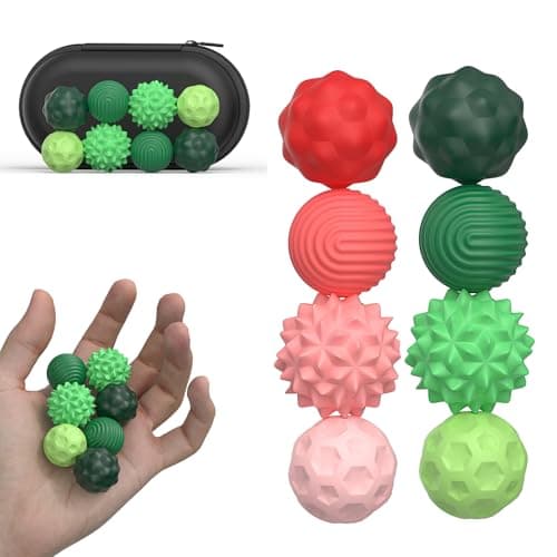 Magnetic Sensory Balls Fidget Toys - 8pcs Attraction Balls with Textures Silicone Shell for Adults,Stress Relief Toy for Autism Anxiety,Desk Fidget Toys,Stocking Stuffers for Teens Womens Gifts - Image 1