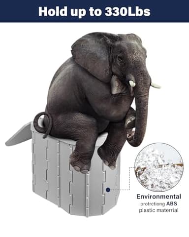 TEMOLA Portable Toilet for Adults, Retractable Portable 12.9'' Camping Toilet with Lid, for Camping, Car, Hiking, Road Trip, Boat, Beach, Traffic Jam, Home - Image 3