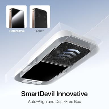 SMARTDEVIL 3 Pack Screen Protector for iPhone 16 Pro Max, Bubble-and-Dust-Free Box, HD Tempered Glass, Military Grade Shatterproof & Ultra Durable, Easy Installation - Image 3