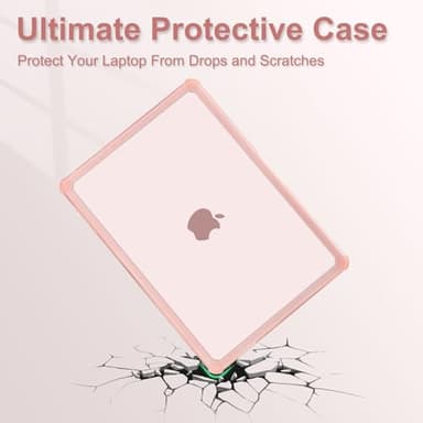 MOSISO Compatible with MacBook Air 13 inch Case 2025 2024 2023 2022 M4 A3240 M3 A3113 M2 A2681,Anti-Cracking Heavy Duty TPU Bumper Hard Case&Keyboard Skin&ScreenFilm for MacBook Air 13.6, Pink - Image 3