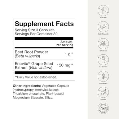 HumanN SuperBeets Beet Root Capsules Quick Release 1000mg, Helps Support Nitric Oxide Production, Blood Pressure, Heart Health, Contains Non-GMO Beetroot Powder, Studied Antioxidants 90 Count - Image 10