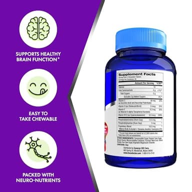 Focus Factor Kids Complete Daily Chewable Vitamins: Multivitamin & Neuro Nutrient (Brain Function) w/Vitamin B12, C, D3-60 Count - Image 4
