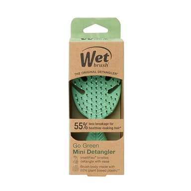 Wet Brush Go Green Mini Detangler, Green - Detangling Travel Hair Brush - Ultra-Soft IntelliFlex Bristles Glide Through Tangles & Gently Loosens Knots While Minimizing Pain, Split Ends & Breakage - Image 11