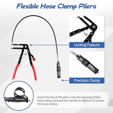 9PCS Hose Clamp Pliers with Radiator Cable-Type Flexible Hose Clamp Pliers for fuel lines, engines and Car Radiator Warmer, Suitable for Removing Clamps on Car Cooling Systems and Hoses - Image 3