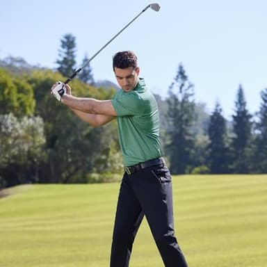 Golf Shirts for Men Dry Fit Moisture Wicking Casual Sport Short Sleeve Mens Golf Polo Shirts Green Stripe - Image 3