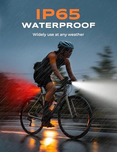 Viccux Bike Lights Set with Wide-Angle Reflectors, 8+6 Modes & Ultra-Light Bicycle Lights Powersports Accessory, IP65 Waterproof & Dual USB-C 1-2 Hrs Fast Charge Bike Light for Road Mountain Cycling - Image 7