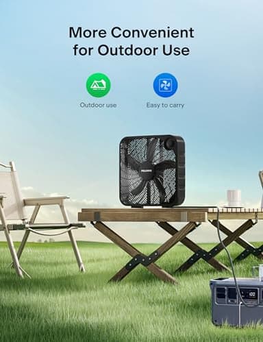 PELONIS 20 Inch Box Fan – 3 Speeds, 25ft/s, Floor Fans, Superior Air Throw (2295 CFM), Lightweight, 5 Blades, Portable & Durable for Bedroom, Office, Living Room, Garage - Image 8