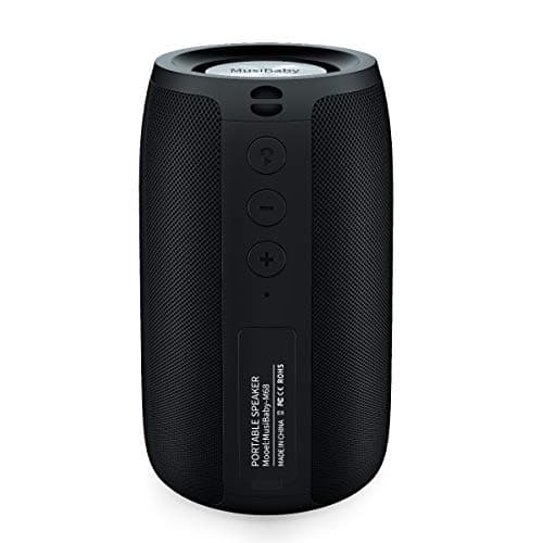 Bluetooth Speaker, MusiBaby Wireless Portable Speaker - Waterproof, Outdoor, Bluetooth 5.0, Dual Pairing, Loud Stereo, Deep Bass, 24H Playtime - Gift Ideas for Home, Party, Travel (BLK) - Image 1