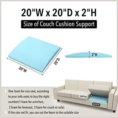 Tromlycs Couch Sofa Cushion Support for Sagging Seat Arched Furniture Seat Under Cushion Sag Repair Set of 2 - Image 6