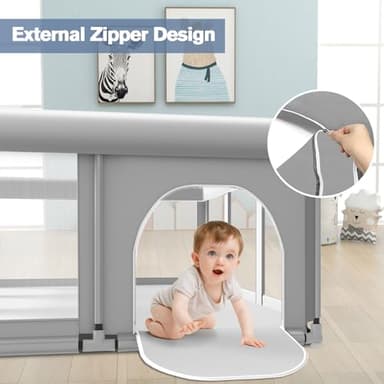 Large Baby Playpen for Babies and Toddlers, Playpen 74×50, Large Baby Play Yards Indoor & Outdoor, Sturdy Safety Baby Play Pen with Soft Breathable Mesh, Toddlers Activity Center with Anti-Slip Base - Image 4
