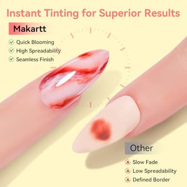 Makartt Clear Blooming Gel 15ml UV LED Soak Off Nail Art Polish for Spreading Effect Marble Nail Polish Gel Paint Nail Designs for DIY Color Flower Watercolor Magic Beauty Gift - Image 3