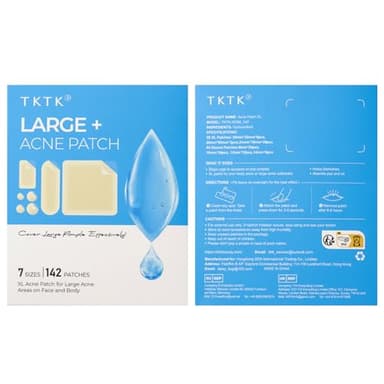 Large Pimple Patches for Face, 7 Sizes Big Acne Patches, XL Hydrocolloid Bandages for Body, Chin, Forehead, Nose, Back Blemish Zit Breakouts, Hydrocolloid Patch (Square, Strip, Dot 142 Count) - Image 9
