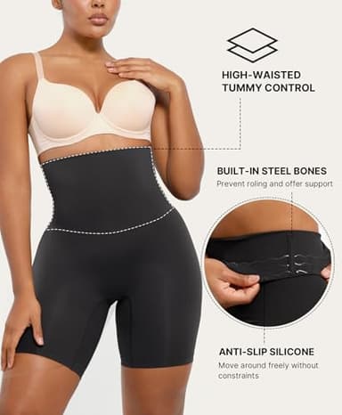 SHAPELLX Shapewear Tummy Control for Women Butt Lifting High Waist Shorts Seamless Body Shaper Thigh Slimmer Panties - Image 3