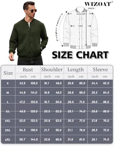 Wizoat Mens Varsity Jacket Lightweight Jacket Causal Waffle Letterman Bomber Jackets - Image 6