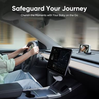 bonoch 5" 1440P Baby Car Camera - 360 Degree Rotating Wide View Backseat Rear Facing Mirror for Baby, USB Powered with Charger, Easy Setup Car Seat Monitor, Night Vision - Image 7