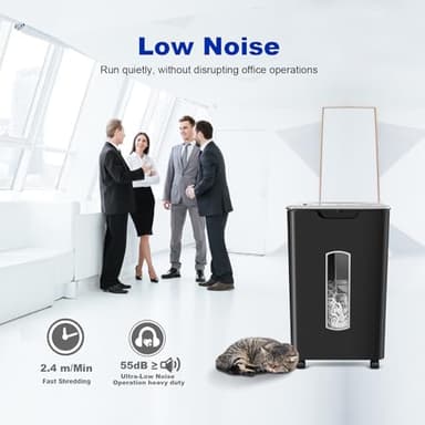 Wingwise Paper Shredder for Home Office, 60 Sheets Auto Feed, 55dB Super Quiet, P-4 Cross Cut, 2.4m/min High-Speed Shredding, 5.8 Gallon Bin, CD/Credit Card Shredder with Anti-Jam & Dual Modes - Image 3