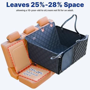 Convertible Back Seat Extender for Dogs, Foldable 400lbs Hard Bottom Dog Car Seat Cover for Back Seat, Waterproof Dog Hammock Bed Backseat Cover for Dogs in Car SUV Truck Pet Seat Cover Black M - Image 6