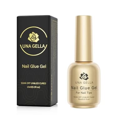 UNA GELLA 6 in 1 Gel Nail Glue for Clear Acrylic Nails Tips, 15ml UV Nail Glue Long Lasting Super Strong Brush for Base Coat, Clear Fake Nails, and Soft Gel Tips Lamp Curing Required - Image 9