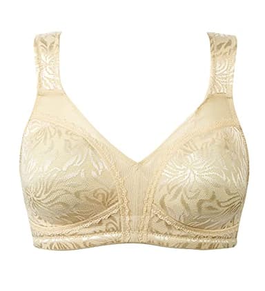 ZeroBound Women's Minimizer Bras Comfort Cushion Strap Wirefree Full Coverage Large Bust Non-Padded Bra(Nude,40DD) - Image 4