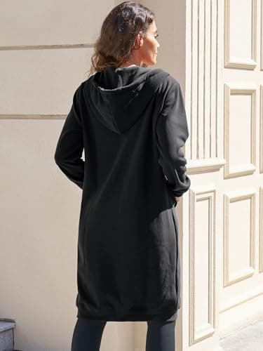 Ablanczoom Hoodies for Women Fashion Sweatshirts: Zip Up Hoodie Womens Causal Jackets Fleece Long Sweatshirt with Pockets Black - Image 4
