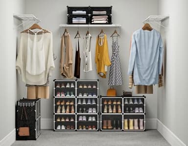 HOMIDEC Shoe Rack Organizer, 6 Tier Storage Cabinet 24 Pair Plastic Shoe Shelves for Closet Hallway Bedroom Entryway - Image 6