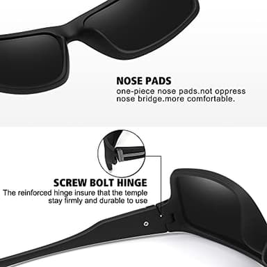 STORYCOAST Polarized Sports Sunglasses for Men Women Unbreakable Frame Cycling Fishing Driving 3Pack Black+Black+Black - Image 4