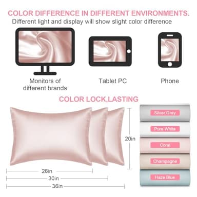 Silk Body Pillow Cover with Zipper, Mulberry Silk Pillow Cases Body Size Ultra Smooth and Soft Breathable Cooling Silk Satin Body Pillowcase for Hair and Skin (20x54 Inches, 1 Pack) - Image 7