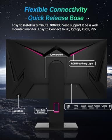 KTC 27" 1440p 170Hz Gaming Monitor, 2K QHD 1ms GTG Fast IPS, HDR, HDMI/USB C/DP, FreeSync & G-Sync, Swivel Tilt Height Pivot Adjustable, H27T22 - Image 4