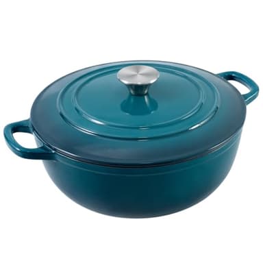Flavehc Dutch Oven Pot with Lid 4.8 qt Enameled Cast Iron Dutch Oven for Bread Baking DarkCyan - Image 8