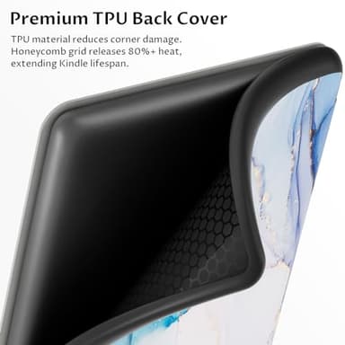 VORI Case for Kindle Paperwhite (11th Generation-2021) and Kindle Paperwhite Signature Edition, Soft TPU Lightweight Protective Smart Shell Cover with Auto Sleep/Wake, Dreamy Marble - Image 3