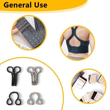 72 Pairs Hook and Eye Sewing Kit – Black and Silver Bra Hooks Replacement in Multiple Sizes, Ideal for DIY Clothing Repairs, Underwear Alteration, and Home Sewing, with Storage Box - Image 6