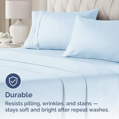 King Pillow Cases Set of 2 - Ultra Soft Hotel Quality Pillowcase Covers - Luxury Comfy Bedding for Women, Men, Kids and Teens - Machine Washable Pillow Protectors - 2 Pieces Set - King Size Sky Blue - Image 4