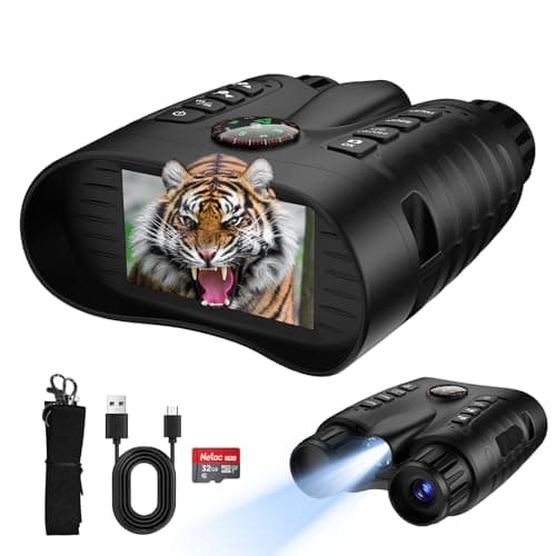 GOYOJO Hunting Night Vision Goggles — Night Vision Binoculars Built-in White Light for Camping, 4500mAh Rechargeable Battery, IR Illumination, Gift for Men - Image 1