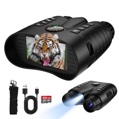 GOYOJO Hunting Night Vision Goggles — Night Vision Binoculars Built-in White Light for Camping, 4500mAh Rechargeable Battery, IR Illumination, Gift for Men - Image 1
