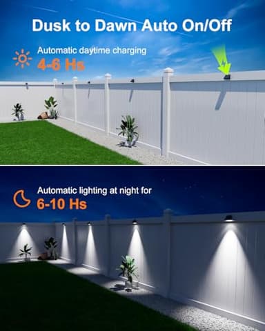 16 Pack Bright Sun Power Fence Lights Outdoor Waterproof with Cool White LED Spot, for Exterior Door, Deck, Step, Yard, Railing, Porch, Pool Cage, Modern Designed for Enhanced Security, Easy Mounting - Image 3