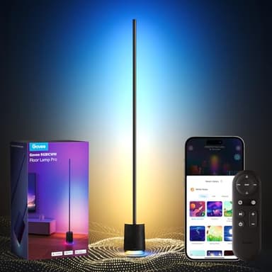 Govee Floor Lamp Pro, RGBICWW LED Lamp with Bluetooth Speaker and White Noise, 2100 Lumens Standing Lamp, Works with Matter, 16 Million Colors, Music Sync, Floor Lamp for Bedroom, Living Room - Image 1