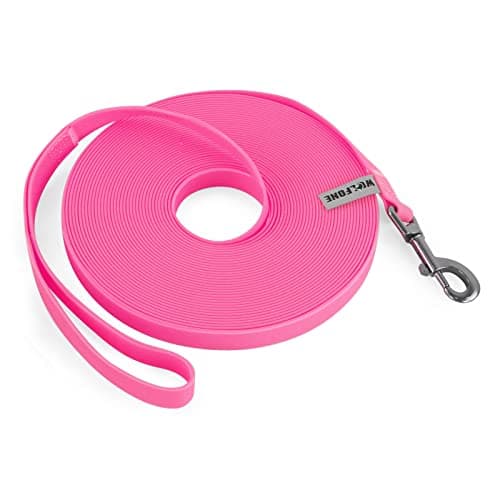 Wolfone 40ft Pink Long Leash - Waterproof Training Dog Leash for Recall, Swimming, Camping, Beach, Hunting, Walking - Image 1