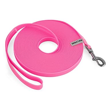 Wolfone 40ft Pink Long Leash - Waterproof Training Dog Leash for Recall, Swimming, Camping, Beach, Hunting, Walking - Image 1