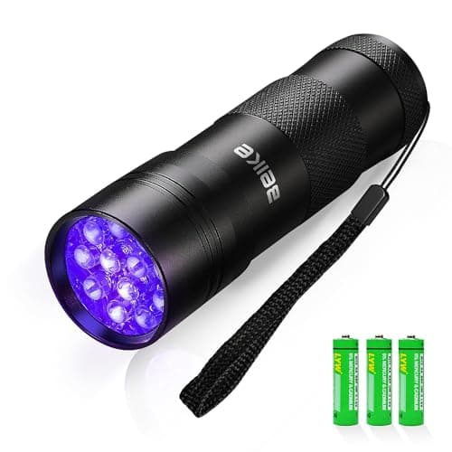 UV Flashlight Black Light–Small Portable Mini 12 LED Blacklight Flashlight for Hidden Stain Detection in Room, Resin Curing,Scorpion & Bed Bug Find,Pet Urine & Dry Stain Detection/Carpets/Rugs/Floors - Image 1