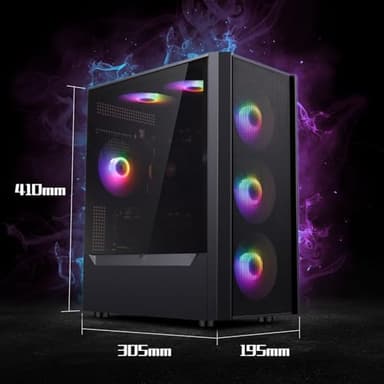 ZER-LON Gaming PC Desktop Computer, AMD Ryzen 5 5500 up to 4.2GHz, Radeon RX 590 8GB, 16G DDR4 RAM, 1TB NVME SSD, WiFi 5.0, Prebuilt Gaming PC Tower Computer with RGB Fan x 6 - Image 6