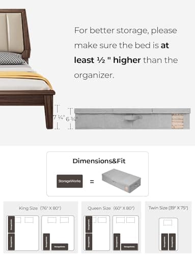 StorageWorks 2-Pack Jumbo Under Bed Storage Bins with Lids, Underbed Storage Containers with Handles and Label Holder, Closet Organizer for Clothes, Blankets, Sweater - Image 3