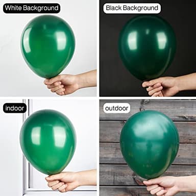 PartyWoo Dark Green Balloons 50 pcs 12 Inch Pearl Hunter Emerald Forest Green Balloons for Baby Shower Graduation Christmas Jungle Safari Birthday Party Decorations Green-Z01 - Image 2