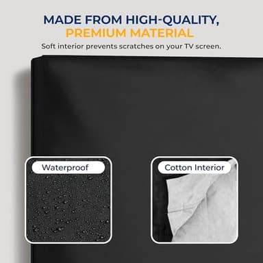 SereneLife Waterproof Outdoor TV Cover for 50-65 inch TV – Indoor/Outdoor Weatherproof Television with Bottom Cover, Thick Fabric, Dustproof and Weatherproof TV Cover with Remote Control Pocket, Black - Image 3