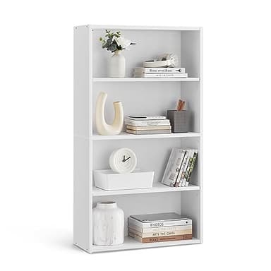 VASAGLE CUSTOS Collection - Bookshelf, 4-Tier Bookcase, Book Shelf, Open Storage Shelf, 9.4 x 23.6 x 42.4 Inches, for Living Room, Home Office, Dinning Room, Cloud White ULBC164T14 - Image 1