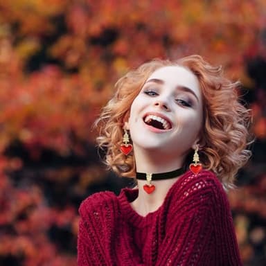 Red Heart Necklace for Women Black Velvet Choker Valentines Jewelry Halloween Costume Accessories for Queen - Image 6