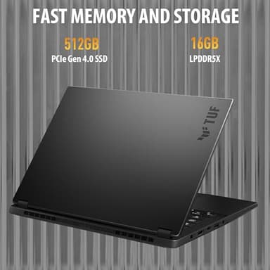 ASUS TUF Gaming A14 Copilot+ PC Gaming Laptop, 14” WQXGA 16:10 165Hz Display, AMD Ryzen™ AI 7 8845HS, NVIDIA® GeForce RTX™ 4050, 16GB LPDDR5X, 512GB PCIe® Gen 4.0 SSD, Wi-Fi 6E, Windows 11 Home - Image 3