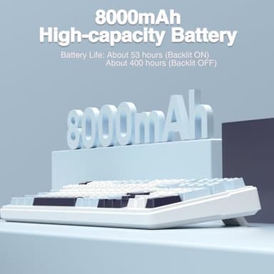 AULA F99 Wireless Mechanical Keyboard, Hot Swappable Custom Keyboard,Pre-lubed Linear Switches,Gasket Structure,RGB Backlit Gaming Keyboard (Blue&White) - Image 8