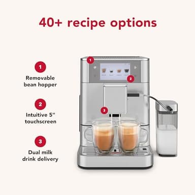 KitchenAid Fully Automatic Espresso Machine KF8 with Milk Attachment and Plant Based Milk Options, KES8558SX, Stainless Steel - Image 6